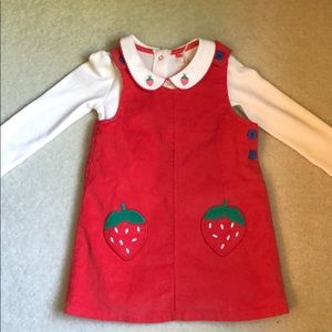 Baby Boden 18/24M Corduroy Strawberry Dress